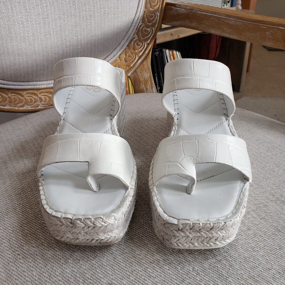 Franco Sarto Clave Espadrille Wedge Sandal (White)